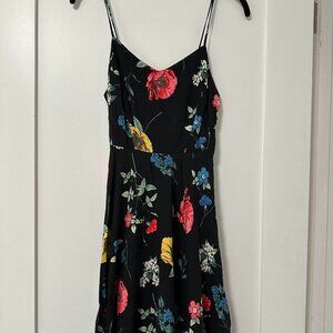 Black floral spaghetti strap dress.